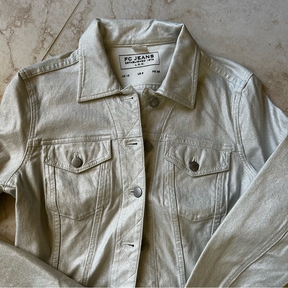 FC Jeans Pearlized Women’s Denim Jacket Women’s Size 6 - Picture 7 of 11
